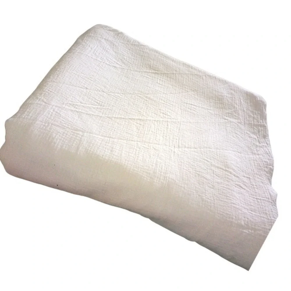 White Muslin Duvet Cover Queen 90x90 100% Cotton Textured‎ Gauze Zipper Closure